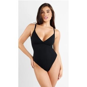 Popilush Shapewear Modal Sculpting Cami Thong Bodysuit Black Small NWT